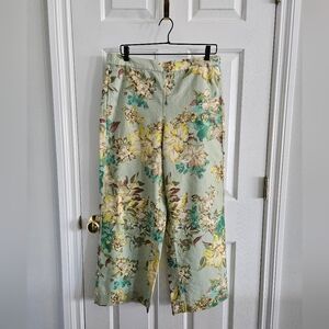 NWT Talbots Wide Leg Washed Linen Pants- Dynamic Floral